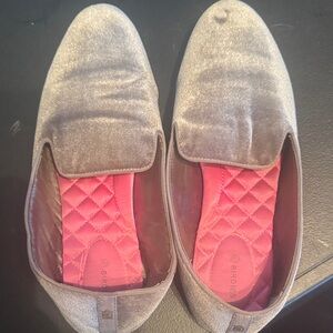 Birdies Gray Velvet Loafers